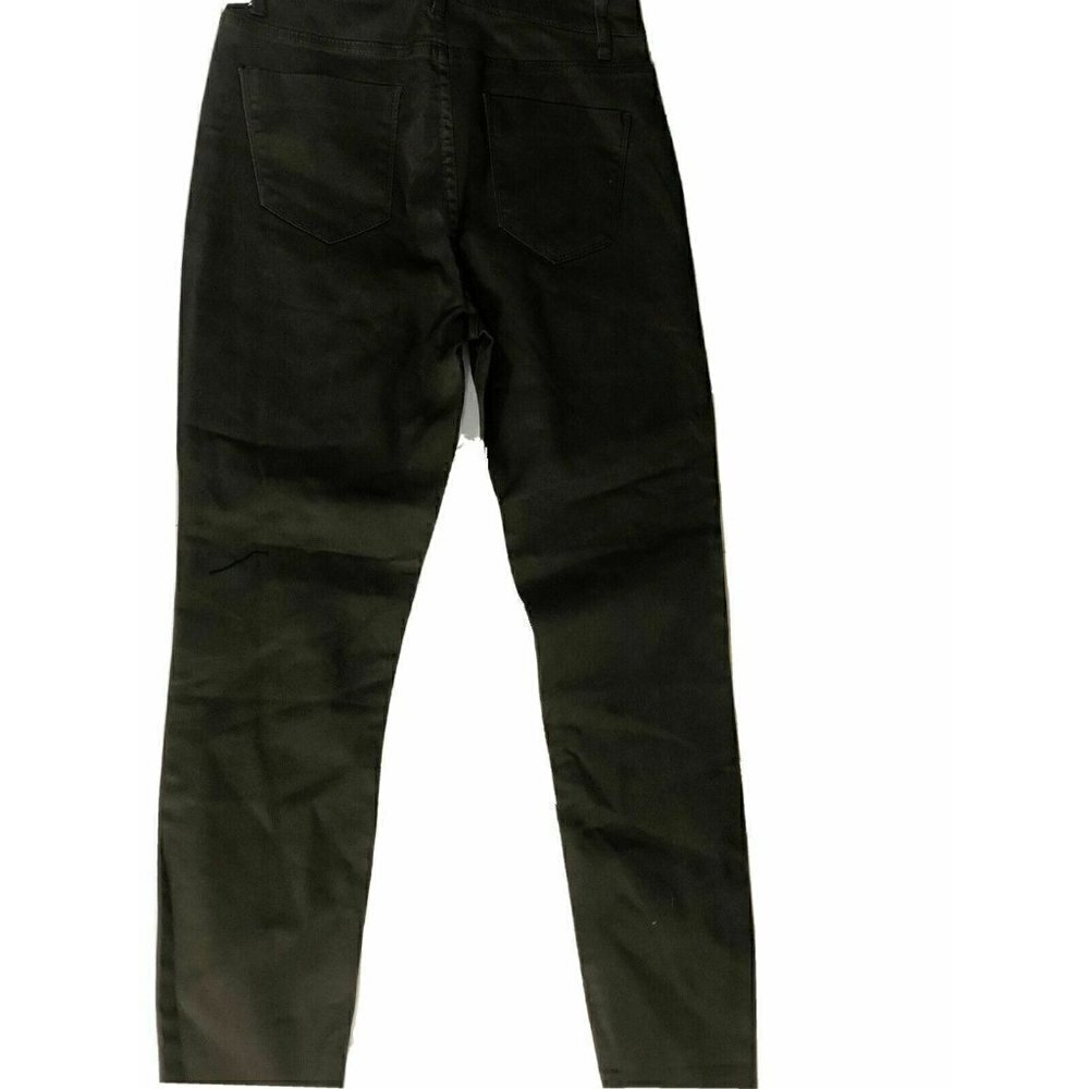 Forever 21 Women's Coated Skinny Army Green High W - Picture 7 of 8